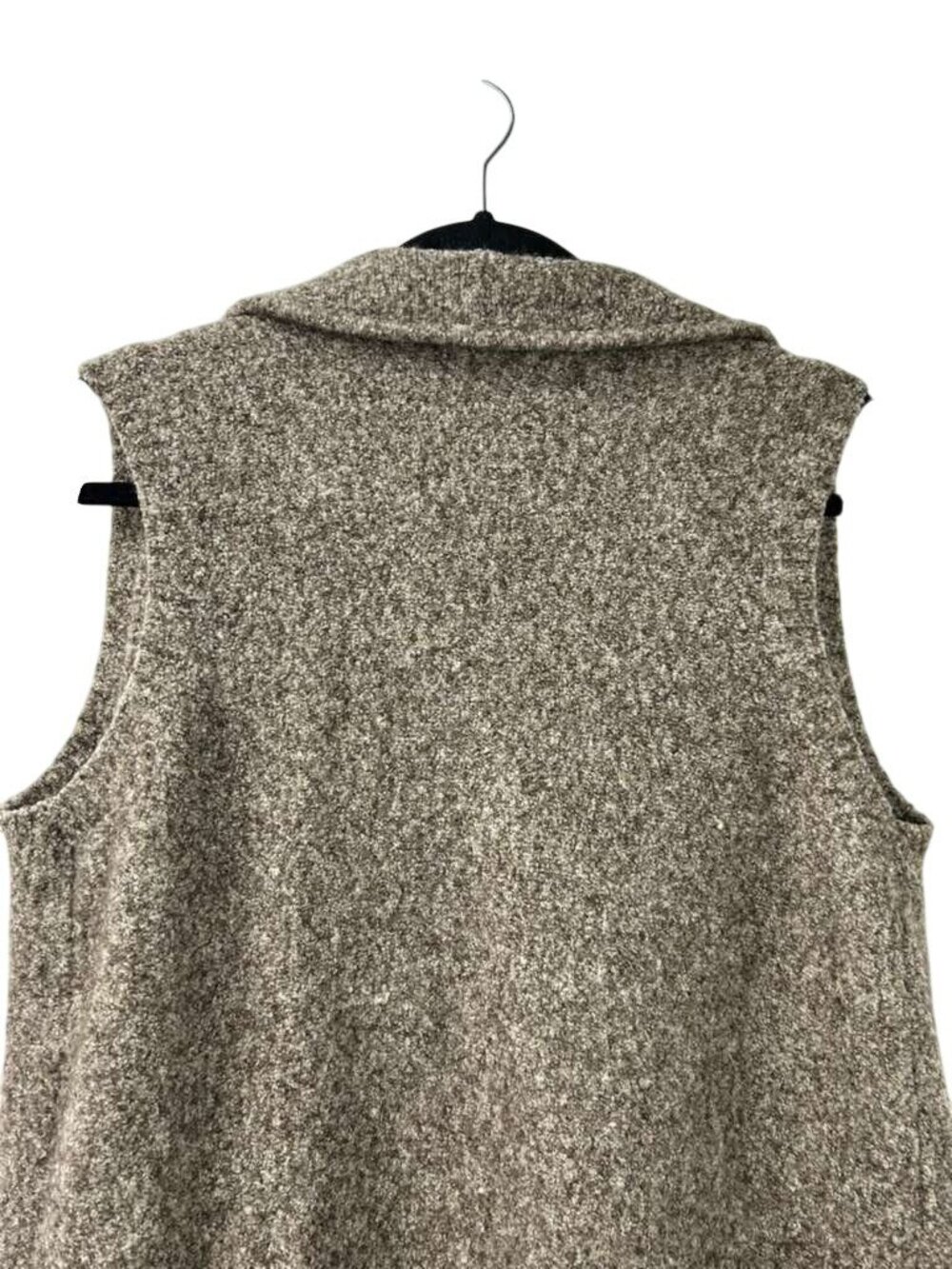 Athleta Women's Size S/M Sleeveless Merino Wool Blend Brown Cardigan Ribbed Hem - Picture 8 of 14